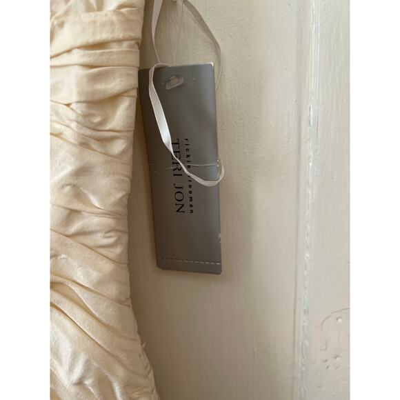 Teri Jon Ricke Freeman Pleated Silk Twist Front Sweatheart Neckline Formal Top - Picture 5 of 7